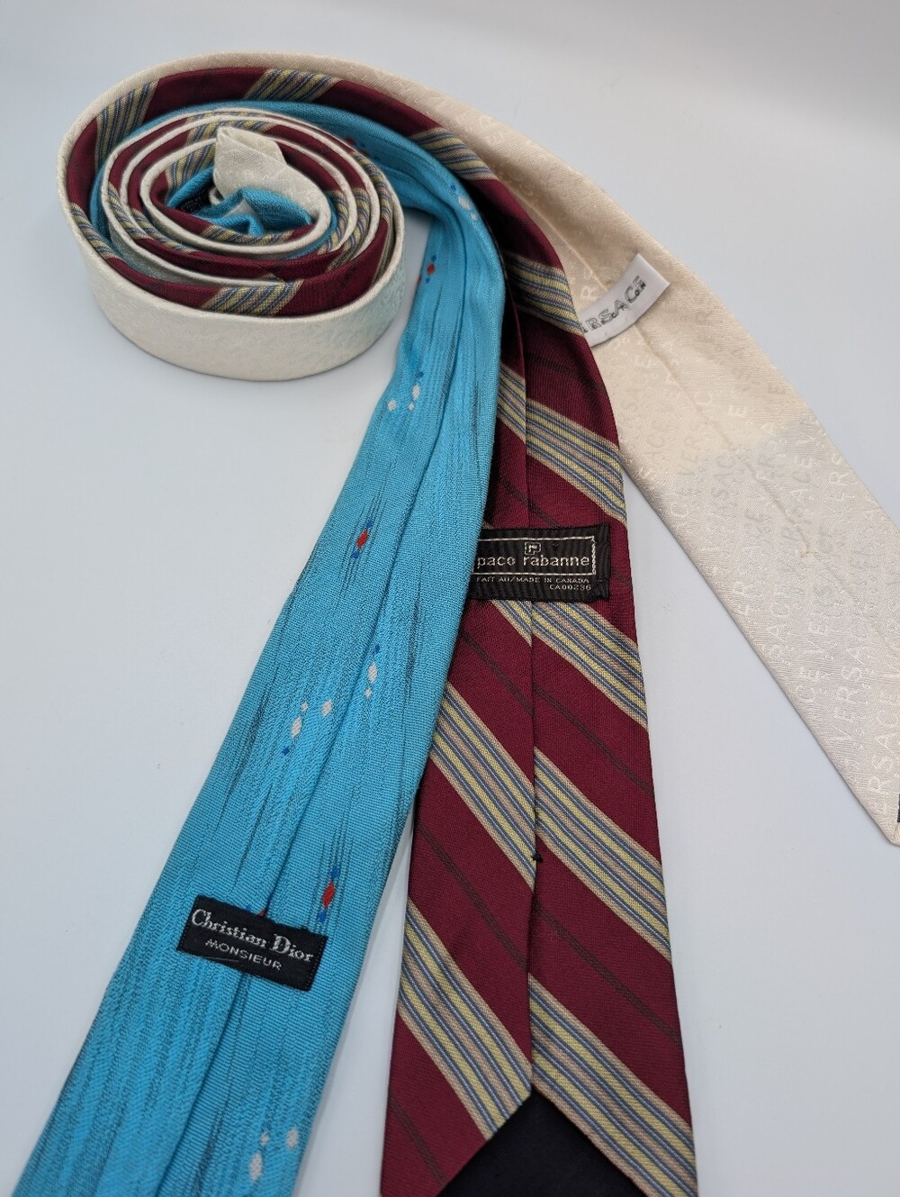 Versace, Dior, Paco Rabbane Ties Narrow
